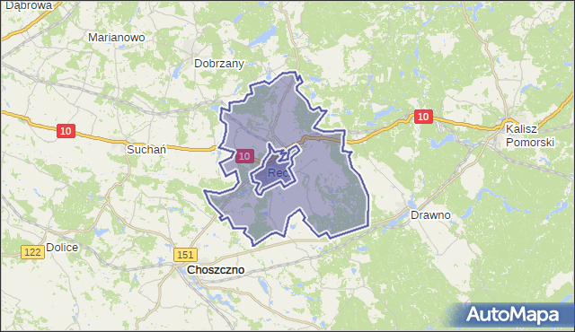 gmina Recz - powiat choszczeński na mapie Targeo