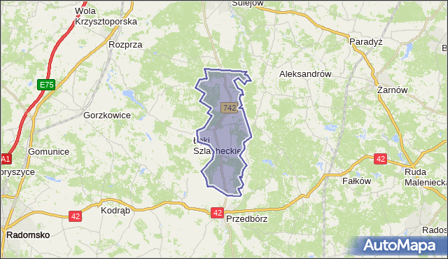 gmina Ręczno - powiat piotrkowski na mapie Targeo