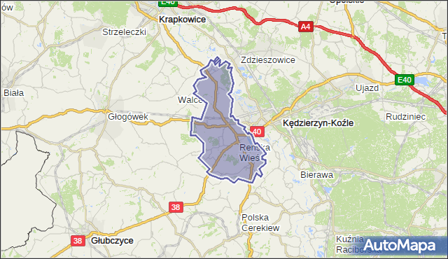 gmina Reńska Wieś - powiat kędzierzyńsko-kozielski na mapie Targeo