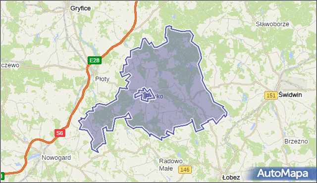 gmina Resko - powiat łobeski na mapie Targeo