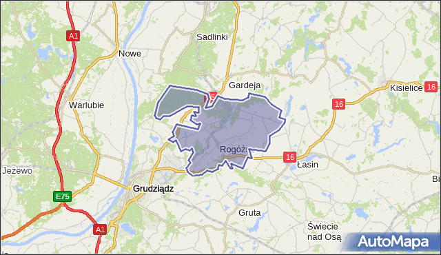 gmina Rogóźno - powiat grudziądzki na mapie Targeo