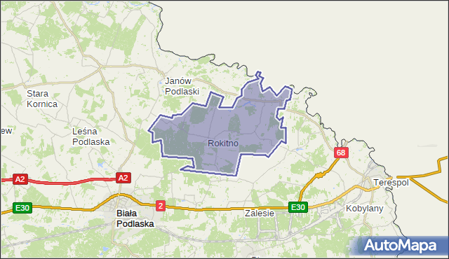 gmina Rokitno - powiat bialski na mapie Targeo