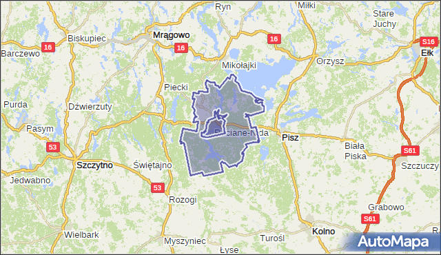 gmina Ruciane-Nida - powiat piski na mapie Targeo