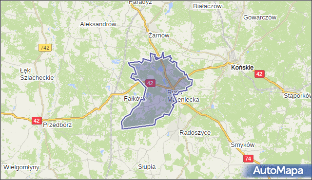 gmina Ruda Maleniecka - powiat konecki na mapie Targeo