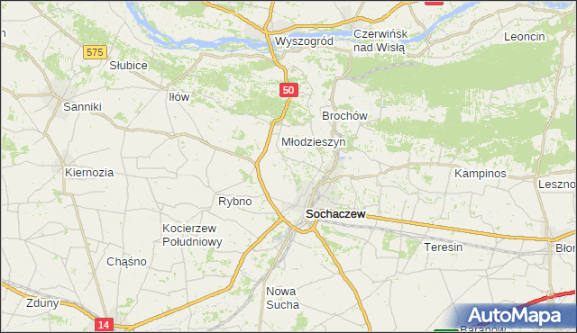 gmina Rybno - powiat sochaczewski na mapie Targeo