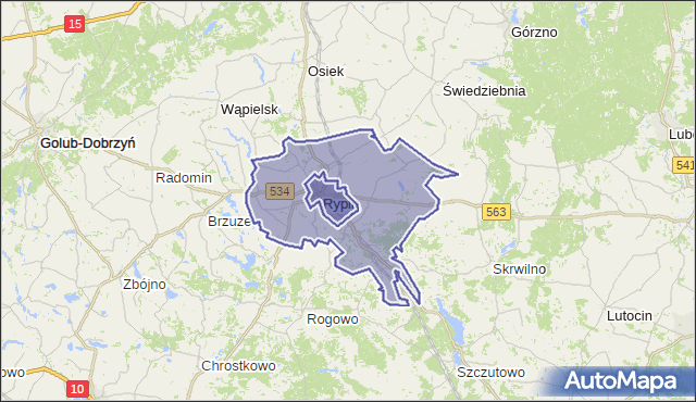 gmina Rypin - powiat rypiński na mapie Targeo