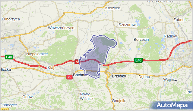 gmina Rzezawa - powiat bocheński na mapie Targeo