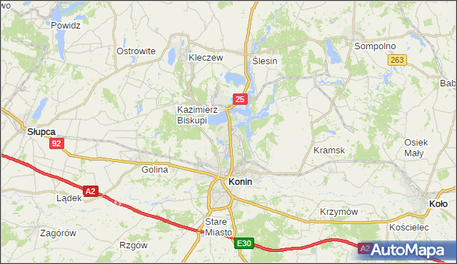 gmina Rzgów - powiat koniński na mapie Targeo