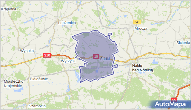 gmina Sadki - powiat nakielski na mapie Targeo