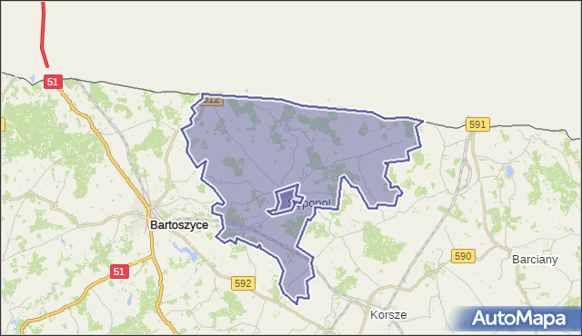 gmina Sępopol - powiat bartoszycki na mapie Targeo