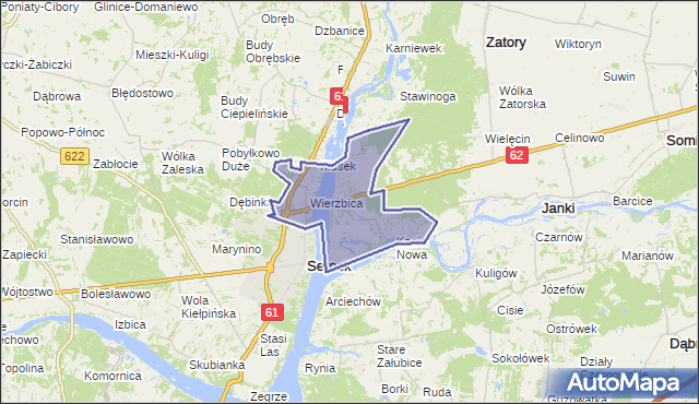 gmina Serock - powiat legionowski na mapie Targeo