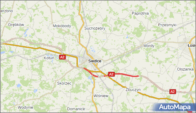 gmina Siedlce - powiat siedlecki na mapie Targeo