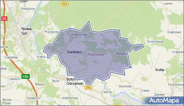 gmina Siedlisko - powiat nowosolski na mapie Targeo