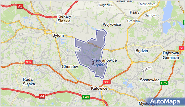 gmina Siemianowice Śląskie - powiat Siemianowice Śląskie na mapie Targeo