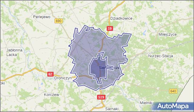 gmina Siemiatycze - powiat siemiatycki na mapie Targeo