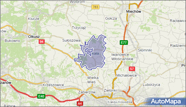 gmina Skała - powiat krakowski na mapie Targeo