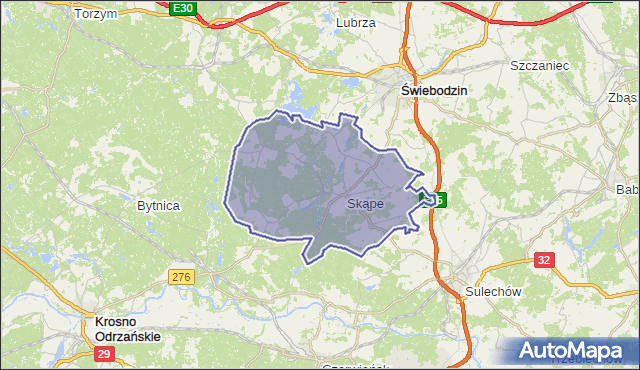 gmina Skąpe - powiat świebodziński na mapie Targeo