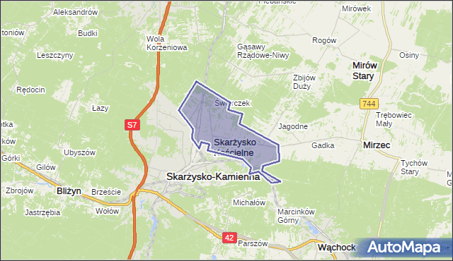 gmina Skarżysko Kościelne - powiat skarżyski na mapie Targeo