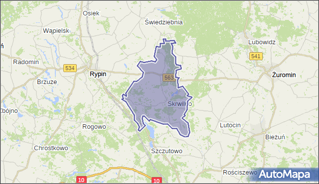 gmina Skrwilno - powiat rypiński na mapie Targeo