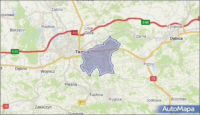 gmina Skrzyszów - powiat tarnowski na mapie Targeo