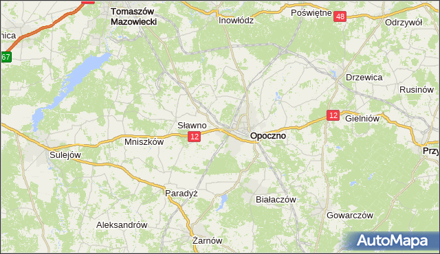 gmina Sławno - powiat opoczyński na mapie Targeo