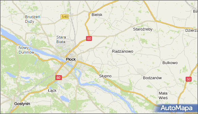 gmina Słubice - powiat płocki na mapie Targeo