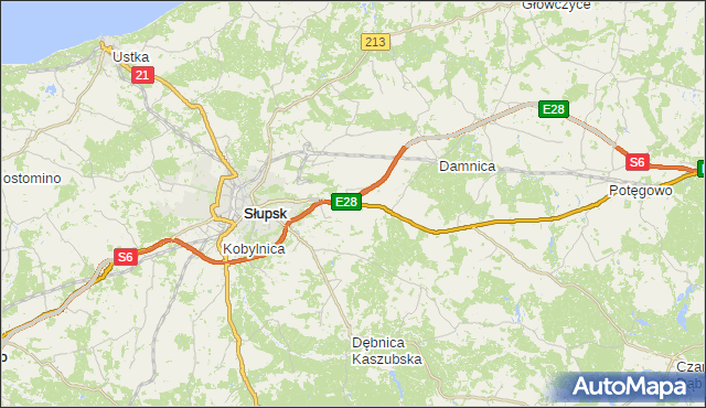 gmina Słupsk - powiat słupski na mapie Targeo