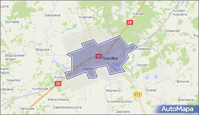 gmina Sokółka - powiat sokólski na mapie Targeo
