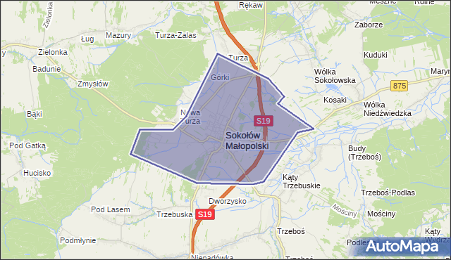 gmina Sokołów Małopolski - powiat rzeszowski na mapie Targeo