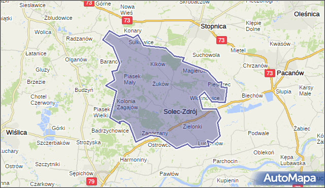 gmina Solec-Zdrój - powiat buski na mapie Targeo