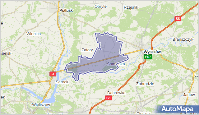 gmina Somianka - powiat wyszkowski na mapie Targeo