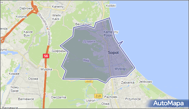 gmina Sopot - powiat Sopot na mapie Targeo