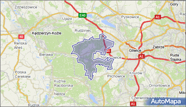gmina Sośnicowice - powiat gliwicki na mapie Targeo