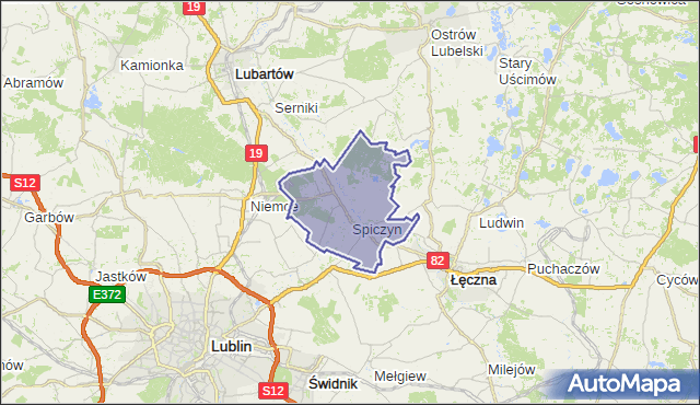 gmina Spiczyn - powiat łęczyński na mapie Targeo