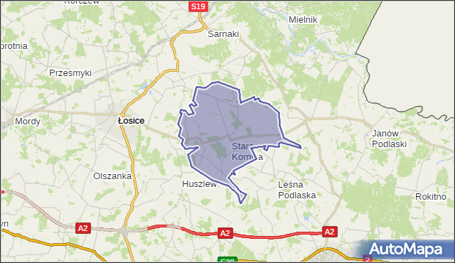 gmina Stara Kornica - powiat łosicki na mapie Targeo