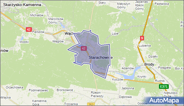 gmina Starachowice - powiat starachowicki na mapie Targeo