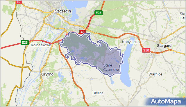 gmina Stare Czarnowo - powiat gryfiński na mapie Targeo