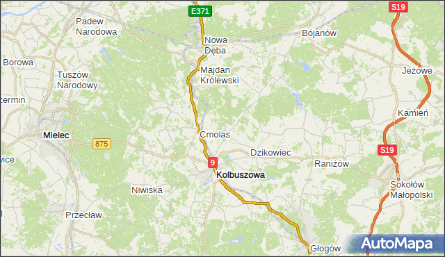 gmina Stary Dzikowiec - powiat kolbuszowski na mapie Targeo