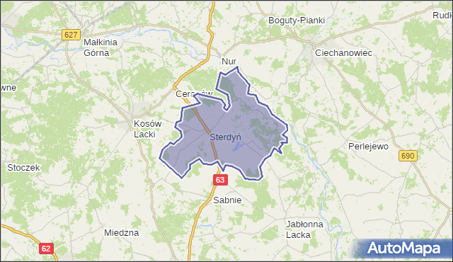 gmina Sterdyń - powiat sokołowski na mapie Targeo