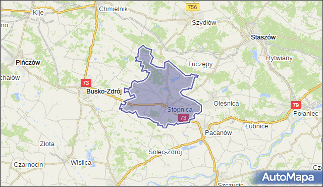 gmina Stopnica - powiat buski na mapie Targeo