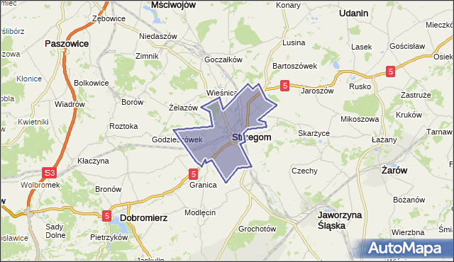 gmina Strzegom - powiat świdnicki na mapie Targeo