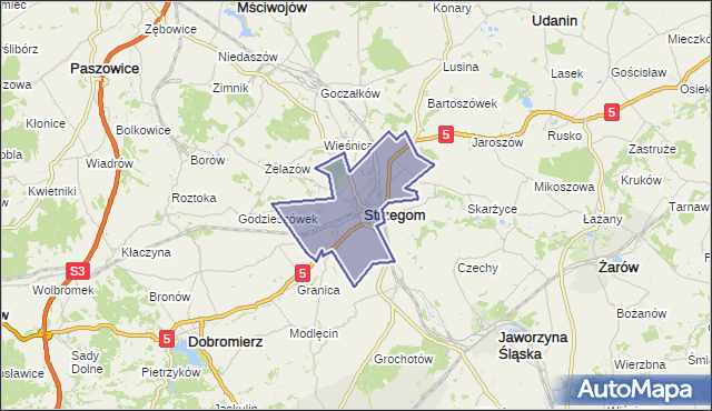 gmina Strzegom - powiat świdnicki na mapie Targeo