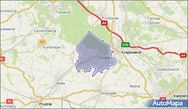 gmina Strzeleczki - powiat krapkowicki na mapie Targeo
