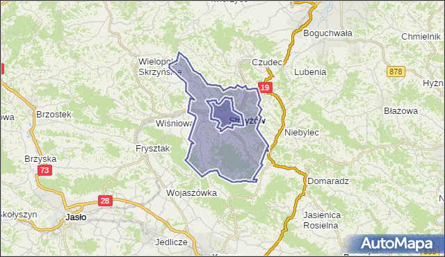 gmina Strzyżów - powiat strzyżowski na mapie Targeo