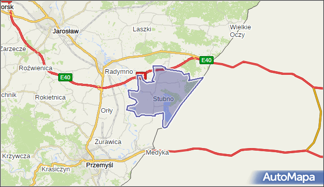 gmina Stubno - powiat przemyski na mapie Targeo