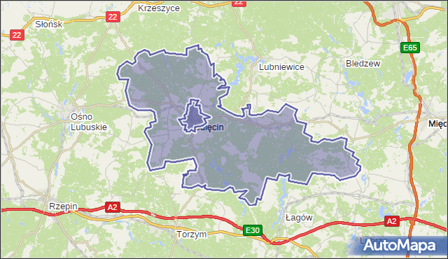 gmina Sulęcin - powiat sulęciński na mapie Targeo
