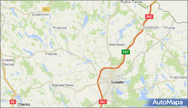 gmina Suwałki - powiat suwalski na mapie Targeo