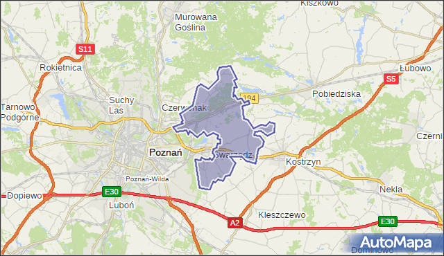 gmina Swarzędz - powiat poznański na mapie Targeo