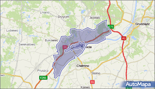 gmina Świecie - powiat świecki na mapie Targeo