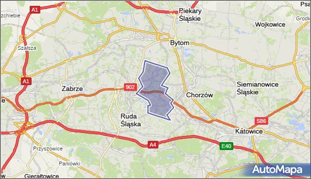 gmina Świętochłowice - powiat Świętochłowice na mapie Targeo